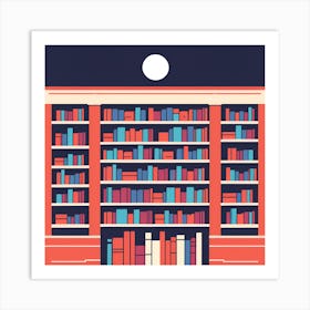 Library With Books Art Print