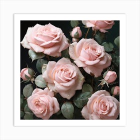 Pink Roses 1 Art Print