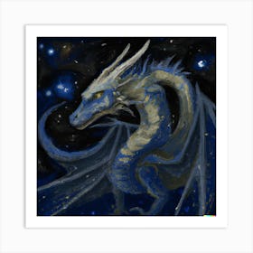 Starry Night Dragon 4 Art Print