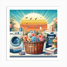Laundry day and laundry basket 6 Art Print