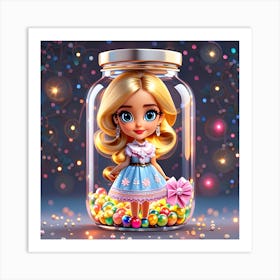 Girl In A Jar Art Print