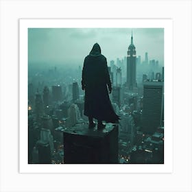 Man On Top Of A Building 2 Art Print