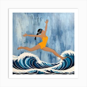 Girl In The Water Art Print