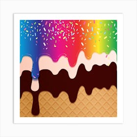 Rainbow Ice Cream Art Print