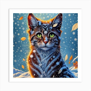 Louis Wain Christmas Stocking Pet Cat Kitten Painting Canvas Fine