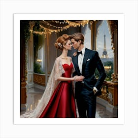 An Exquisite Painting Of A Fashionable Couple In A V3oyxgpbqpgqmwowcbee3w Lunsarcgtk2spaliziyhiw Art Print