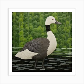 Ohara Koson Inspired Bird Painting Goose 4 Square Art Print