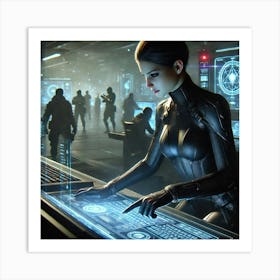 A Sci Fi Scene Showcasing Lyra Valen Espionage Art Print