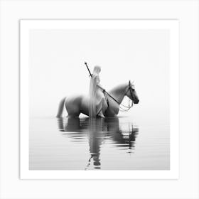 White Horse In The Water Art Print