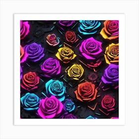 Colorful Roses Wallpaper 1 Art Print