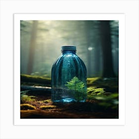 Bottle In The Forest Art Print