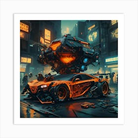 Pumpkin Car (Cyberpunk27) Art Print