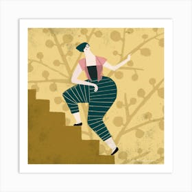 Woman On The Stairs Affiche