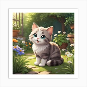 Cheerful Kitten Art Print