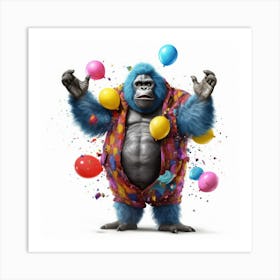 Birthday Gorilla 2 Art Print