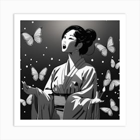 Japanese Woman Singing Art Print