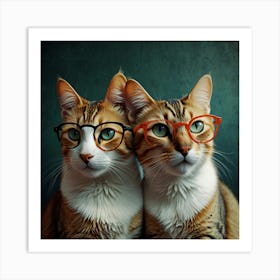 Default Cats With Glasses Art Print 0 Art Print