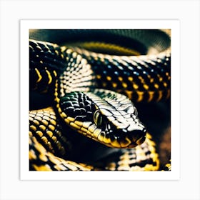 Black And Yellow Snake Art Print