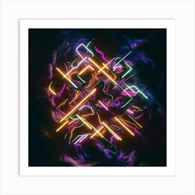 Abstract Neon Art Art Print