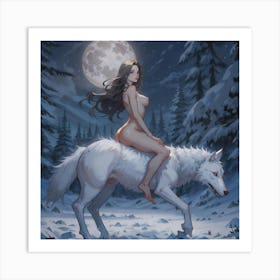 Nude Wolf Art Print