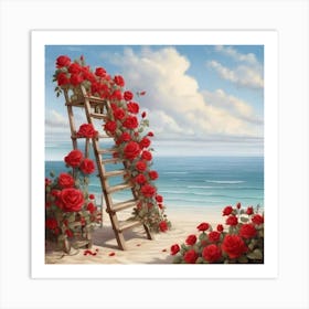 Roses On The Beach 3 Art Print