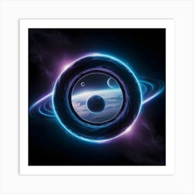 A Highly Detailed Cinematic Photograph Of A Swirling Worm Hole In Space 1 Art Print