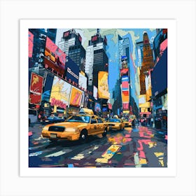 Times Square Oil Painting Art Print