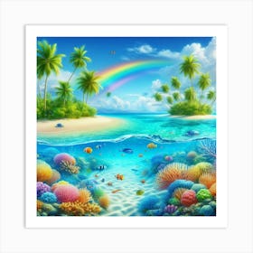 Rainbow Under The Sea Art Print