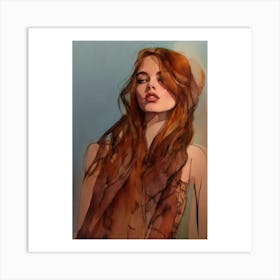 Red Haired Woman Art Print