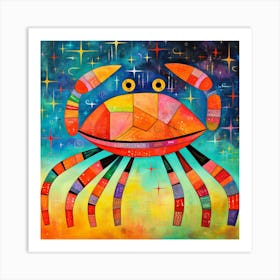 Crab By Person 3 Art Print