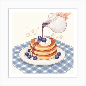 Pancakes With Blueberries Art Print