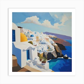 David Hockney Style. Santori Series 2 Art Print