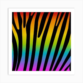 Rainbow Zebra Stripes Art Print