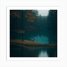 Deer In The Forest Art Print