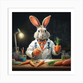 Rabbit In A Lab Coat 1 Art Print