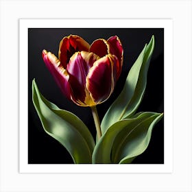 Red And Orange Tulip Art Print