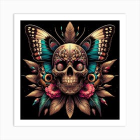 Skull Butterfly Art 4 Art Print