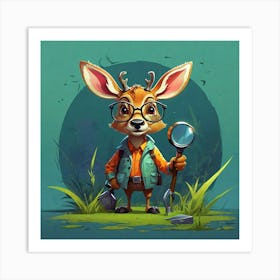 Deer In Glasses 3 Art Print