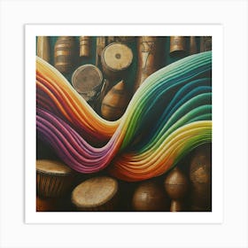 Rainbow Drums Art Print