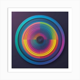 Abstract Colorful Circle Art Print