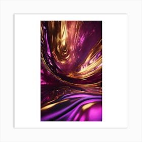 Abstract Purple And Gold Art Print