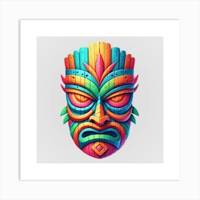 Watercolor Festival Tiki Mask 5 Art Print