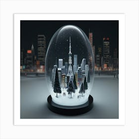 Snow Globe With City Art Print