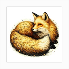 Golden Fox 3 Art Print