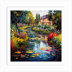 Garden Symphony by the River Art Print