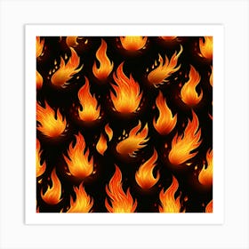 Flames Seamless Pattern 1 Art Print