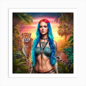 Woman In The Jungle Art Print