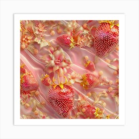 3D Strawberries Art Print