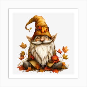 Autumn Gnome 1 Art Print