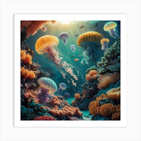 Jellyfishes Art Print